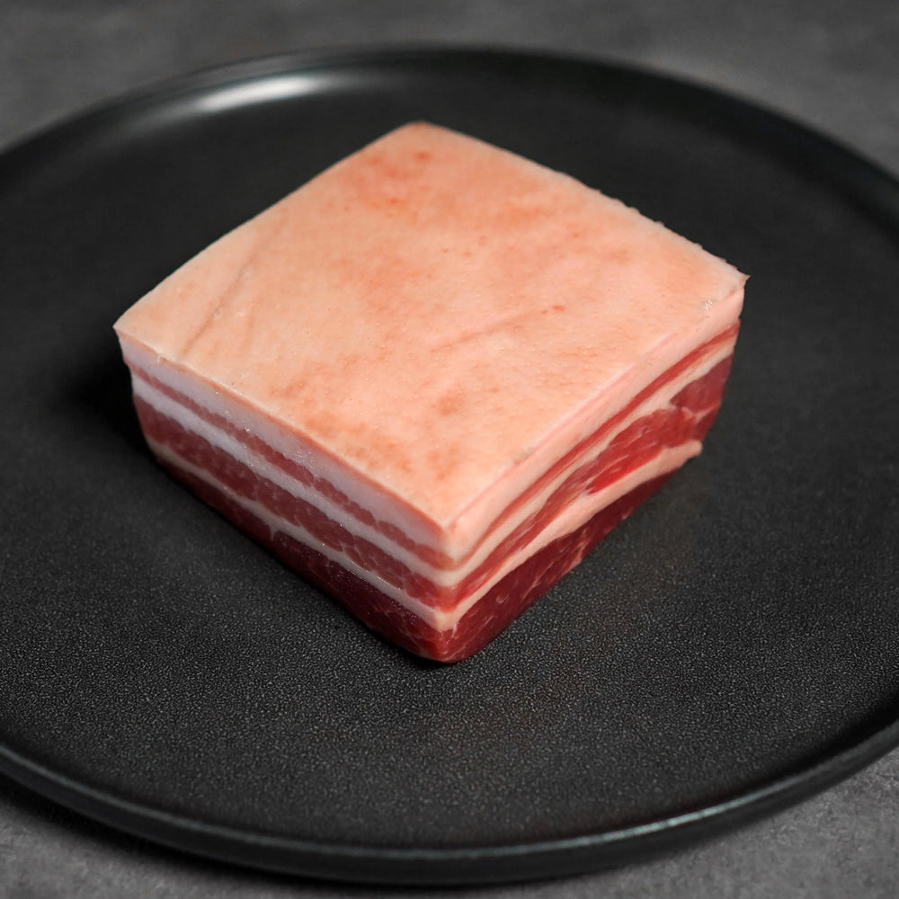 Raw Pork Belly on Plate