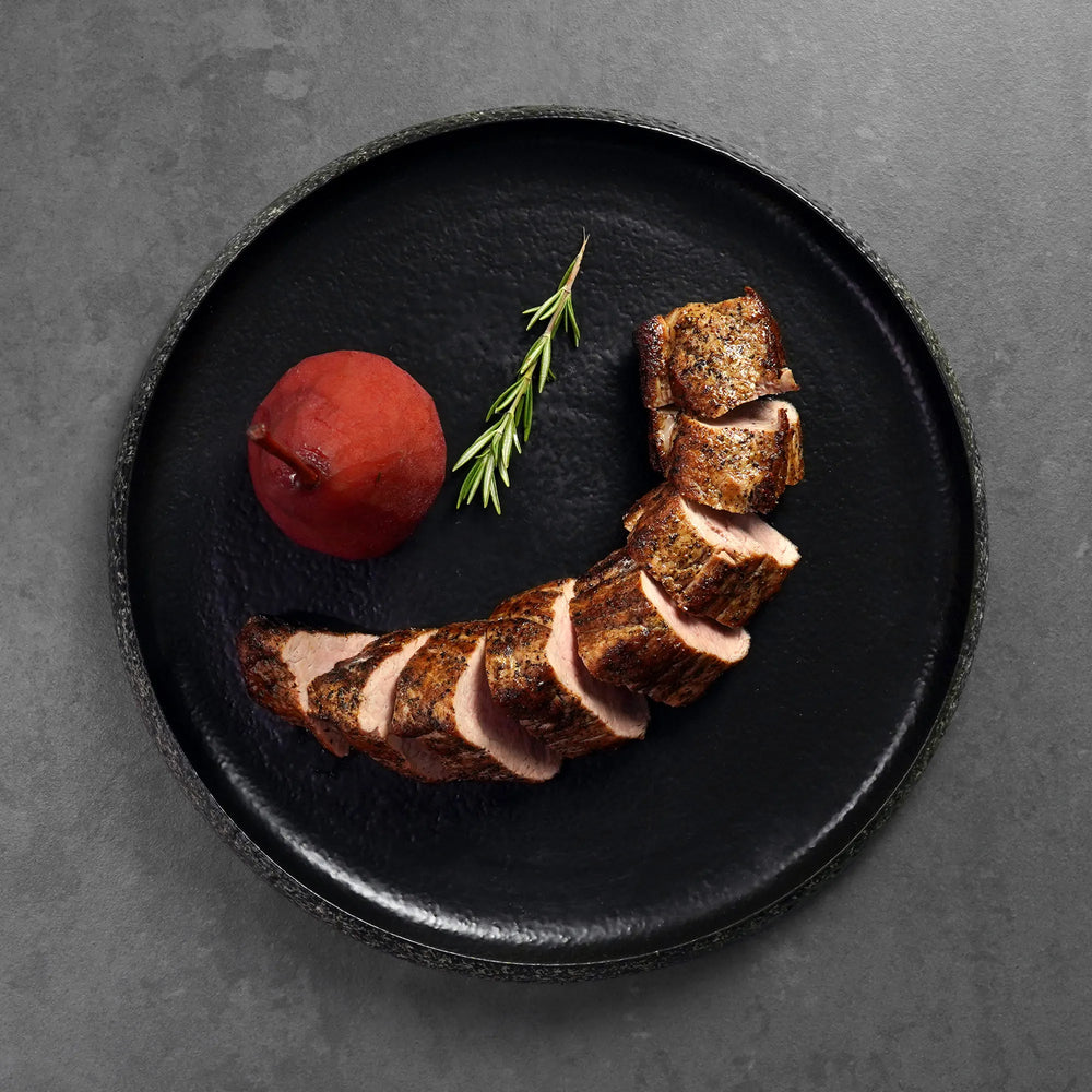 Sliced Pork Loin on Plate