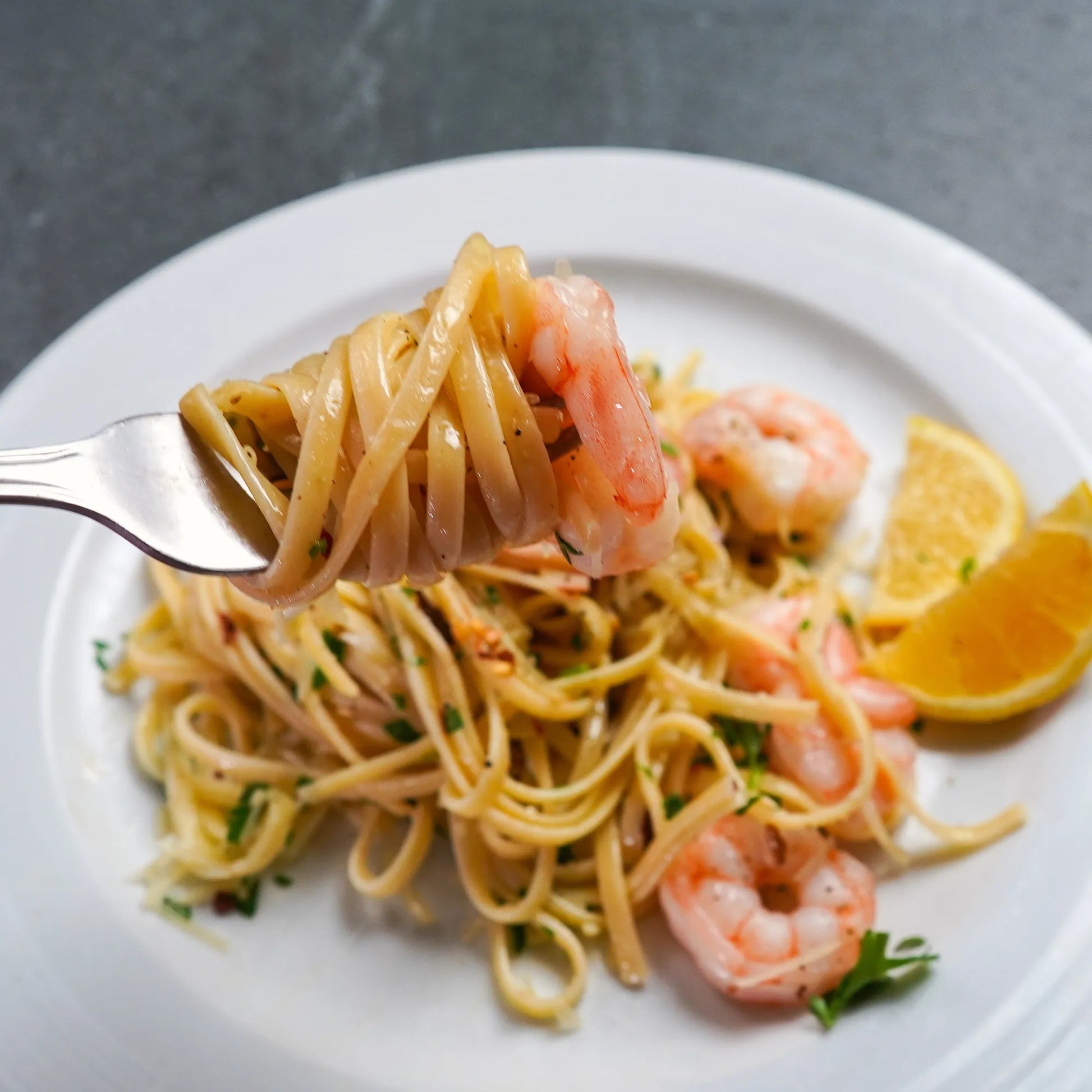 Shrimp Pasta on Plate