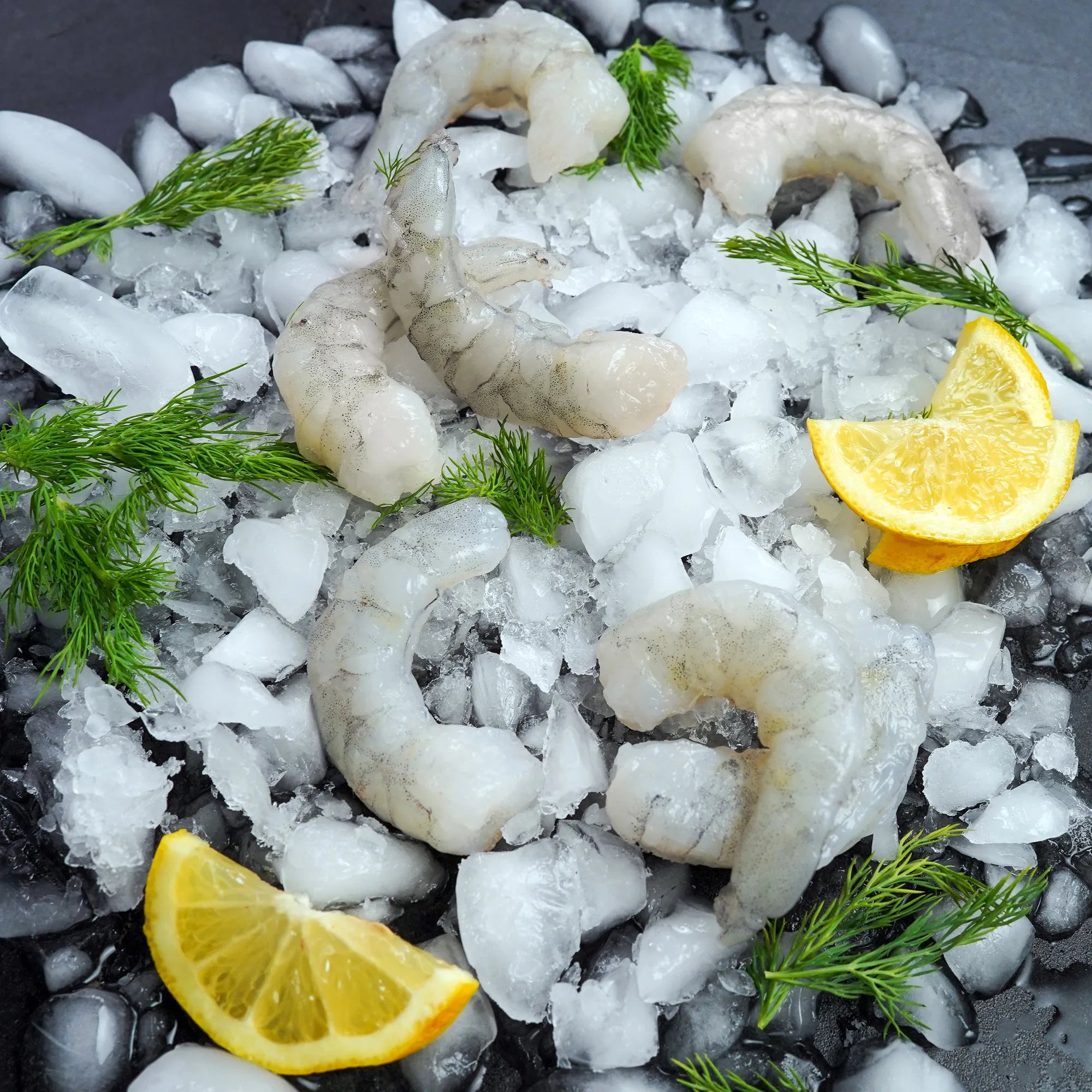 Tail-Off Shrimp on Ice