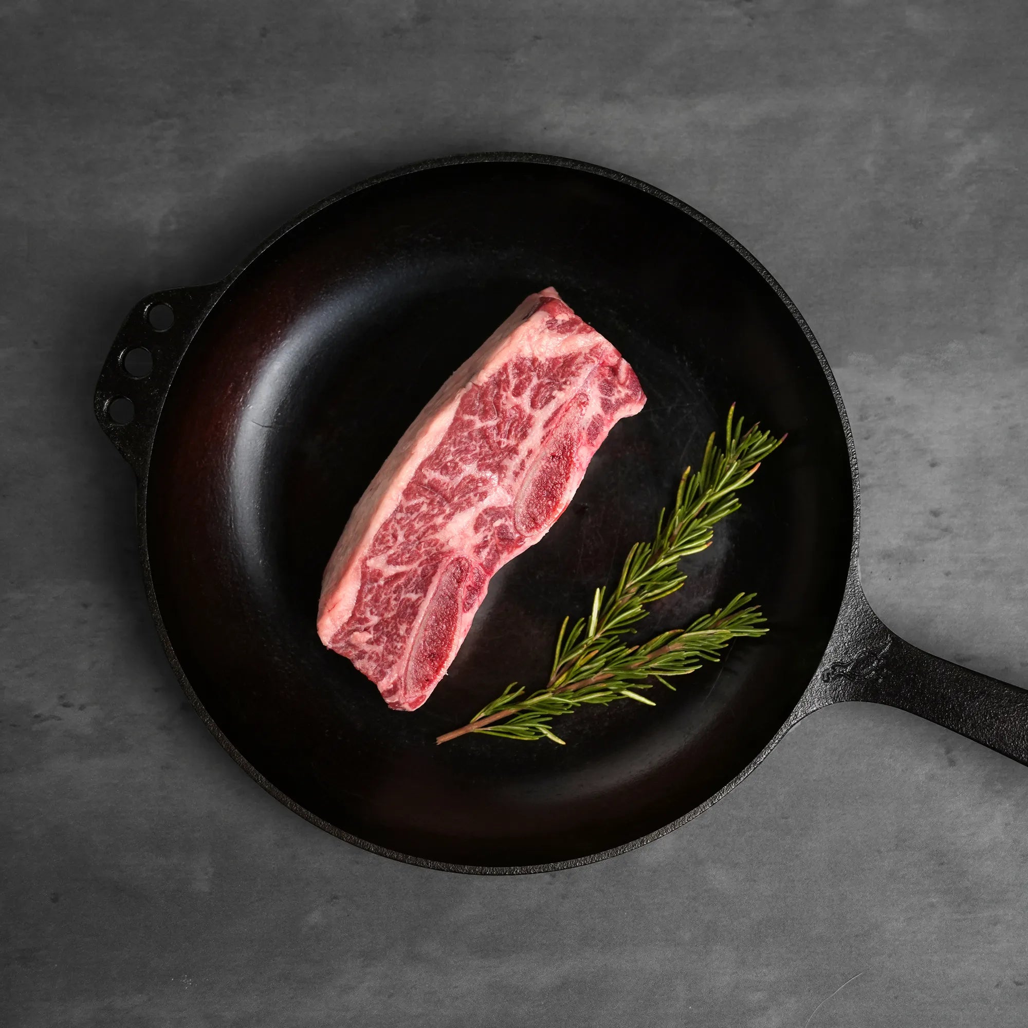 2 bone short rib in pan