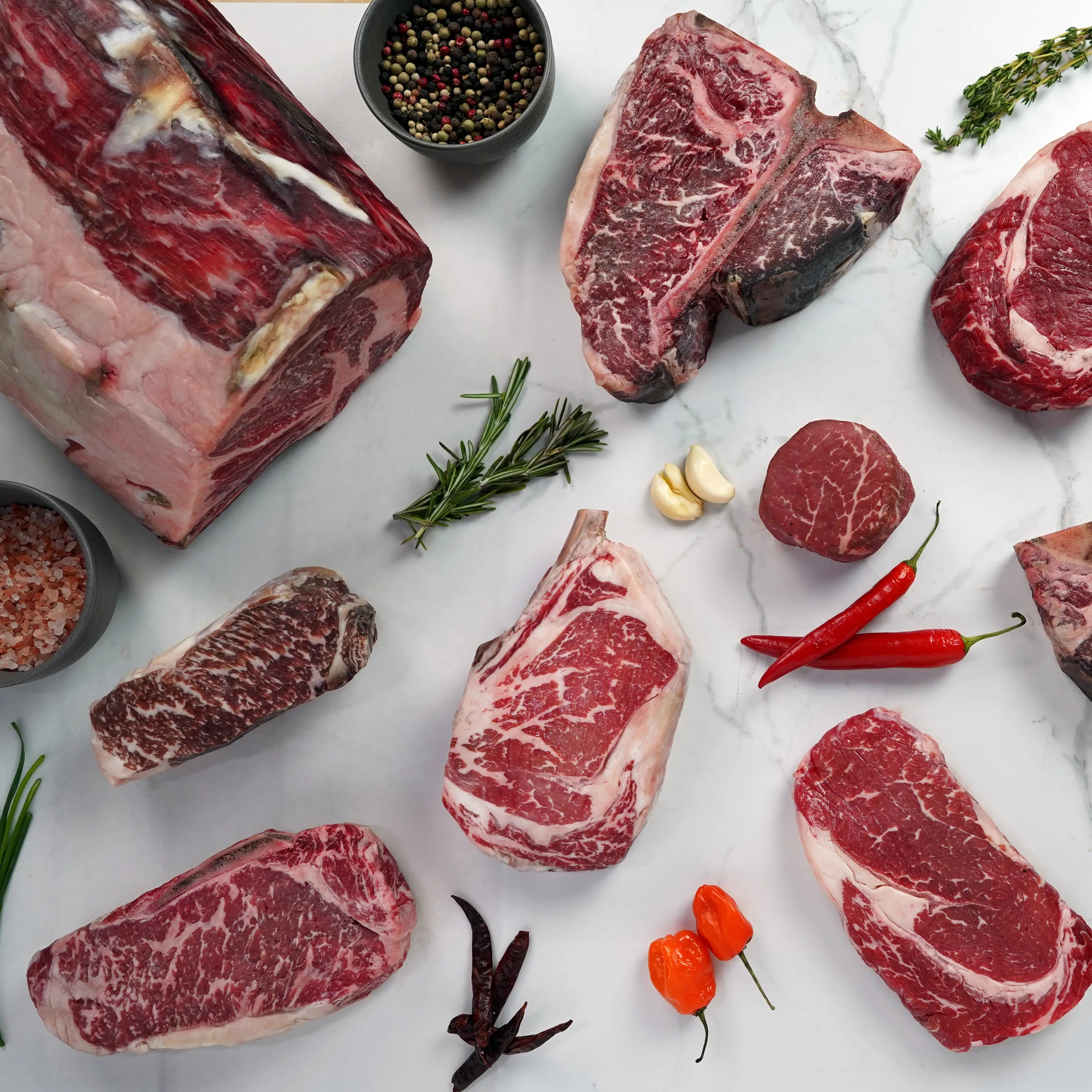 Dry Aged Steaks on Board Image 1