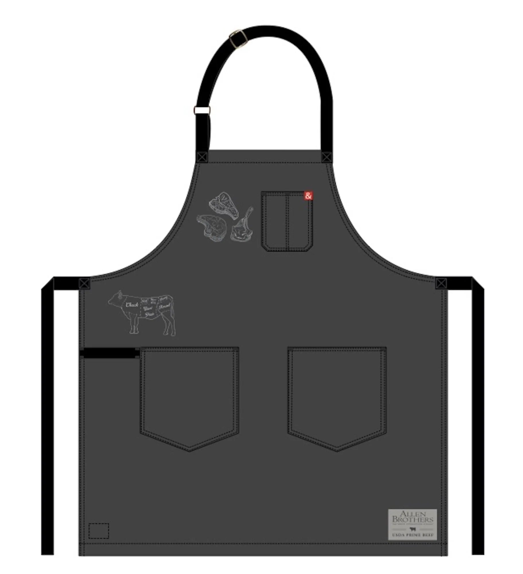 grey apron with logo