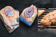 Heritage Chicken Collection featuring whole heritage chicken, spatchcock chicken, and boneless skinless chicken breasts.