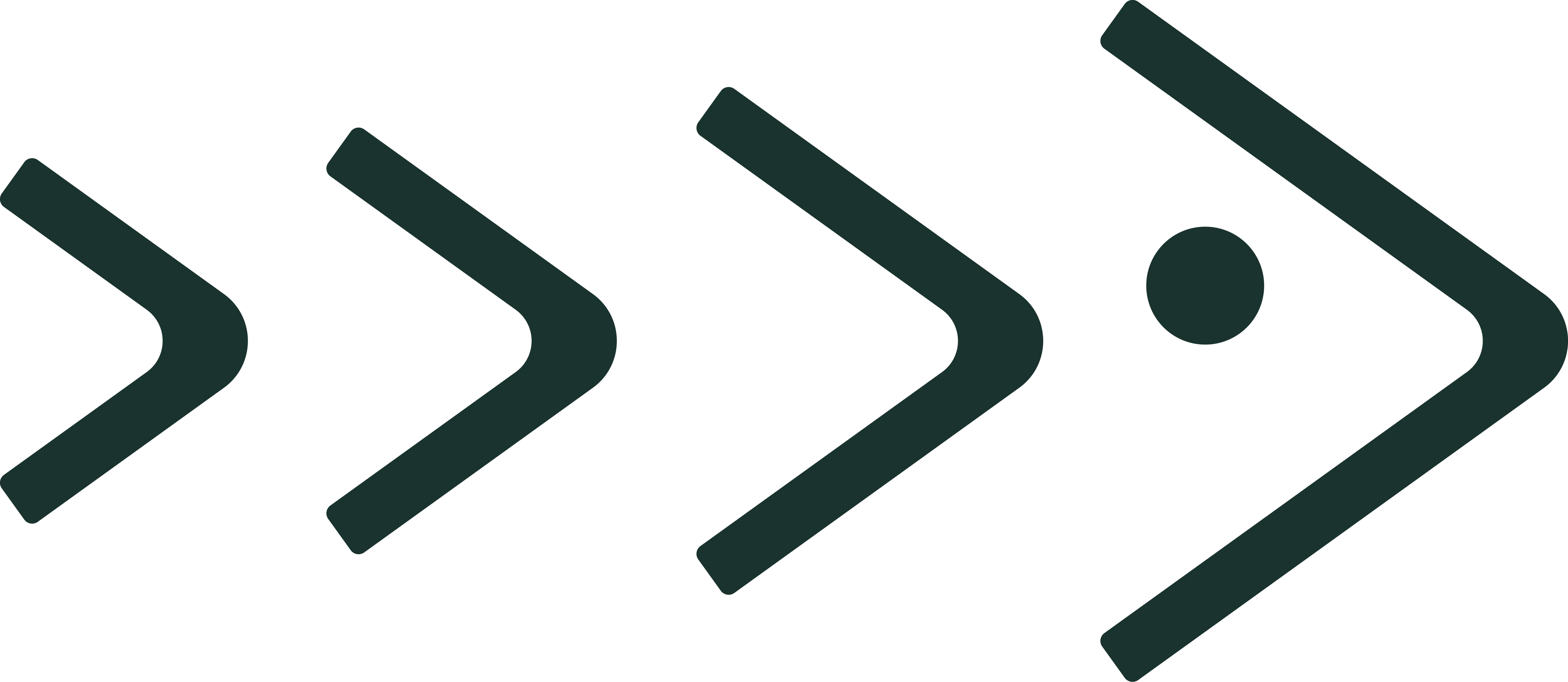Set of stylized right-pointing arrows with a circular element on a white background