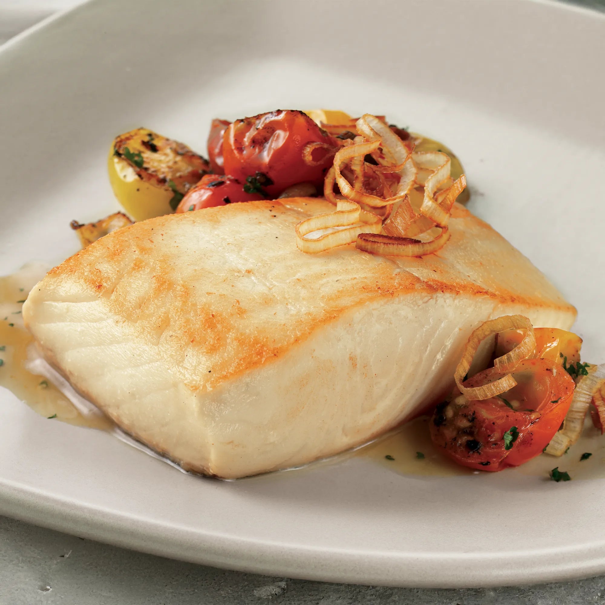 Cooked Halibut in Plate