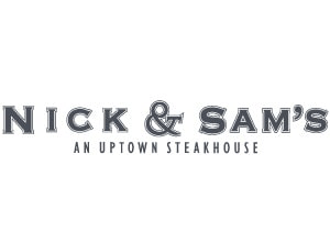 logo of nick and sams in black and white