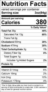 Nutrition label