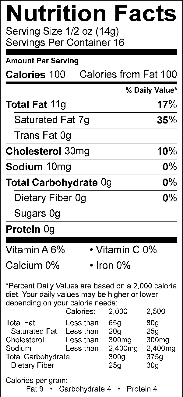 Nutrition label