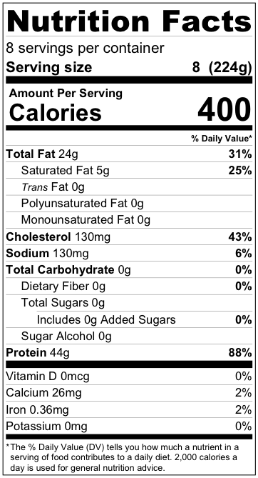 Nutrition label