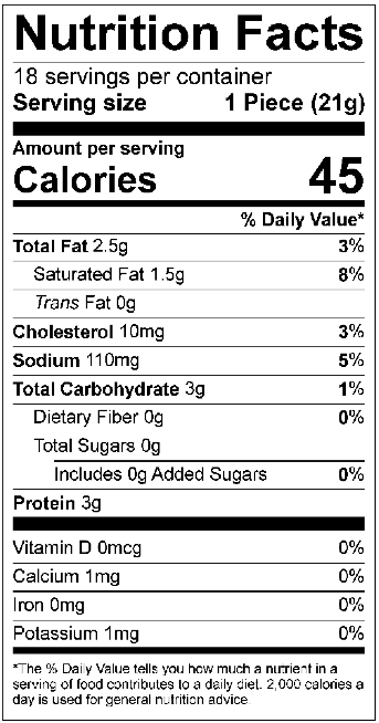 Nutrition label