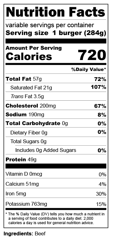 Nutrition label